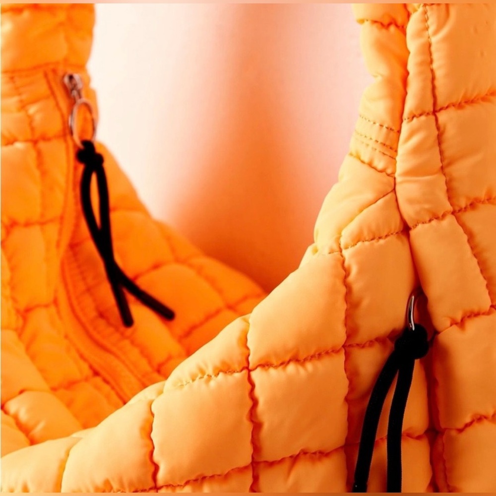 🍊 NWT! | FP Movement by Free People | Quilted Carryall Tote Bag Neon Clementine - Picture 16 of 16